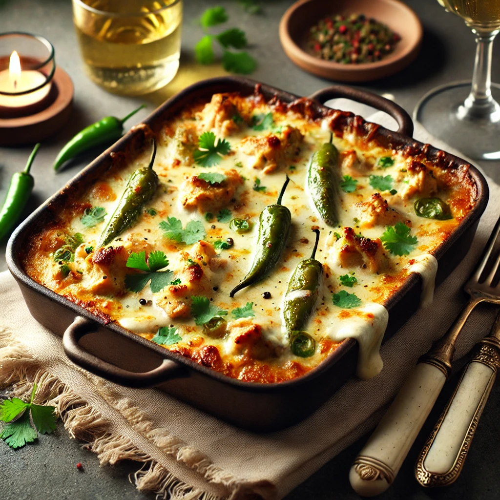 Air Fried Green Chili Chicken Casserole